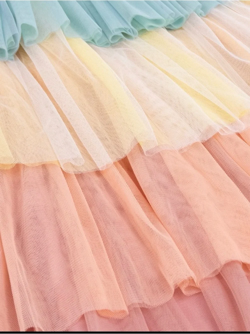 Meri Meri Rainbow Princess Dress - Mint, Yellow & Pink EUC Size 3-4